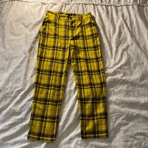 Yellow plaid pants